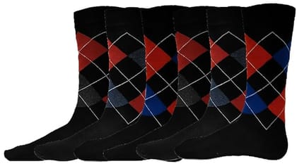 VOICI Men's Formal Socks Black, White Blue and Grey Color Free Size - 6