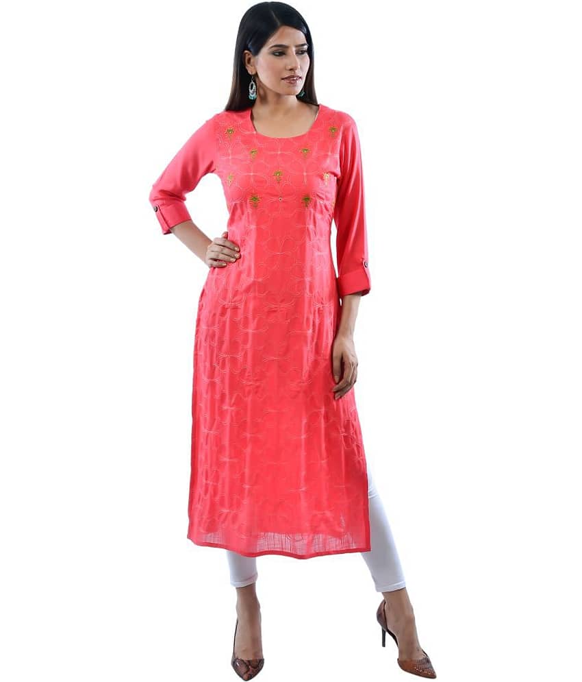 AMIRA'S INDIAN ETHNICWEAR - Pink Rayon Women's Stitched Salwar Suit ( )