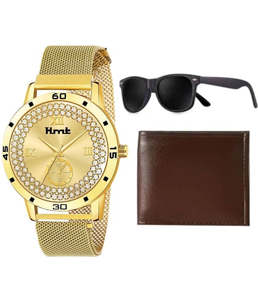 THMT Gold Stainless Steel Analog Men's Watch