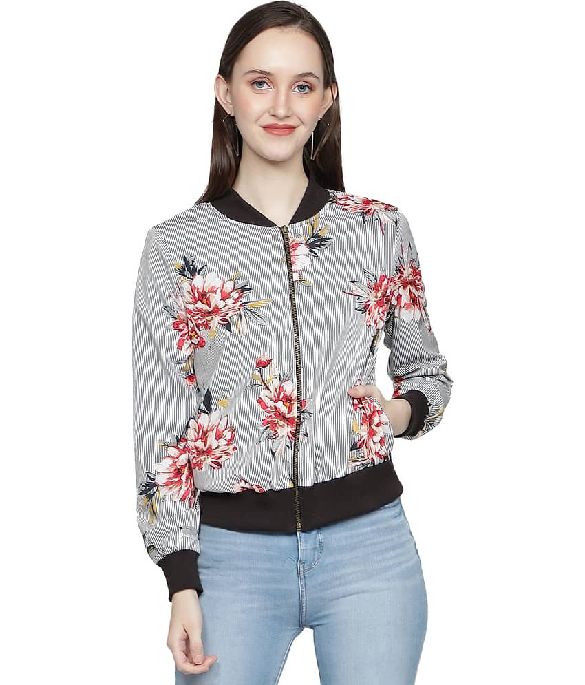 NUEVOSDAMAS Polyester Multi Color Bomber Jackets Single