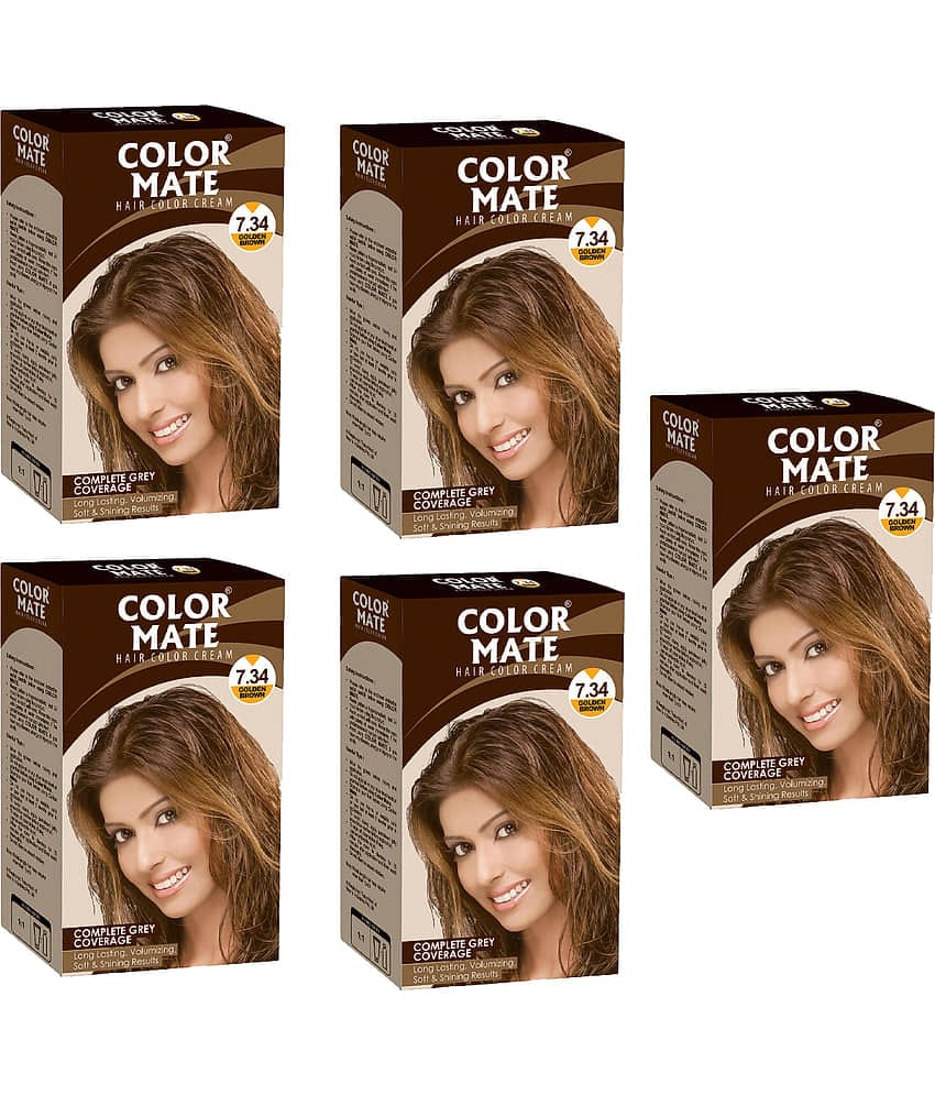 Color Mate Hair Color Cream Golden Brown_65Ml(Pack of 5)