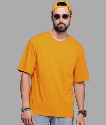 Leotude Pack of 1 Cotton Blend Oversized Fit Men's T-Shirt ( Orange )