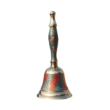 Brass Hand Bell No. 3 Blue Colour, Height : 8.2 Inch (ZMAS166 C)