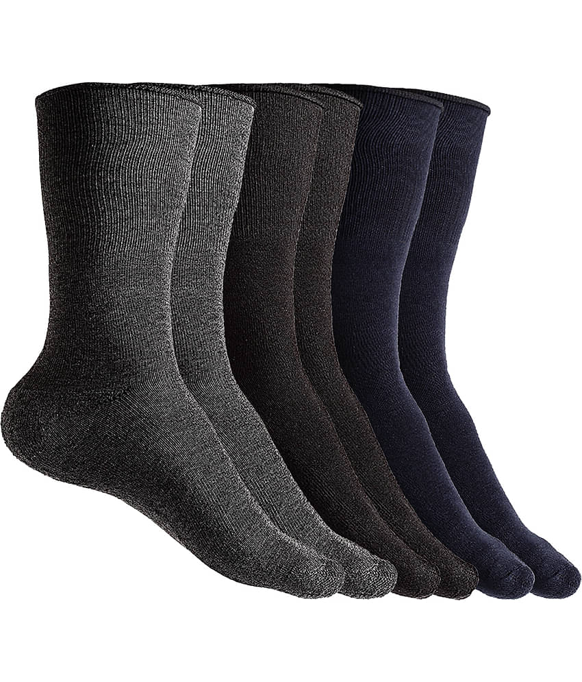 Texlon - Multicolor Cotton Men's Mid Length Socks ( Pack of 3 )