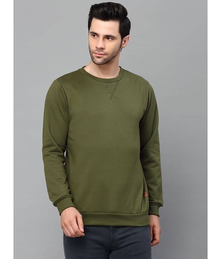 Rigo Fleece Round Neck Men's Sweatshirt - Brown ( Pack of 1 )