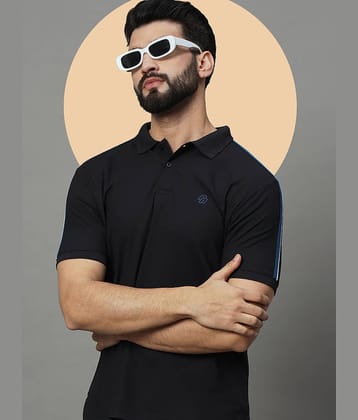 renuovo Pack of 1 Cotton Blend Regular Fit Solid Half Sleeves Men's Polo T Shirt ( Black )