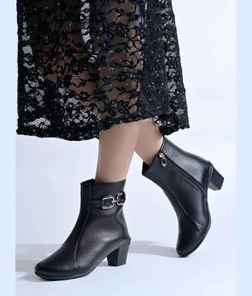 Shoetopia Black Women's Ankle Length Boots