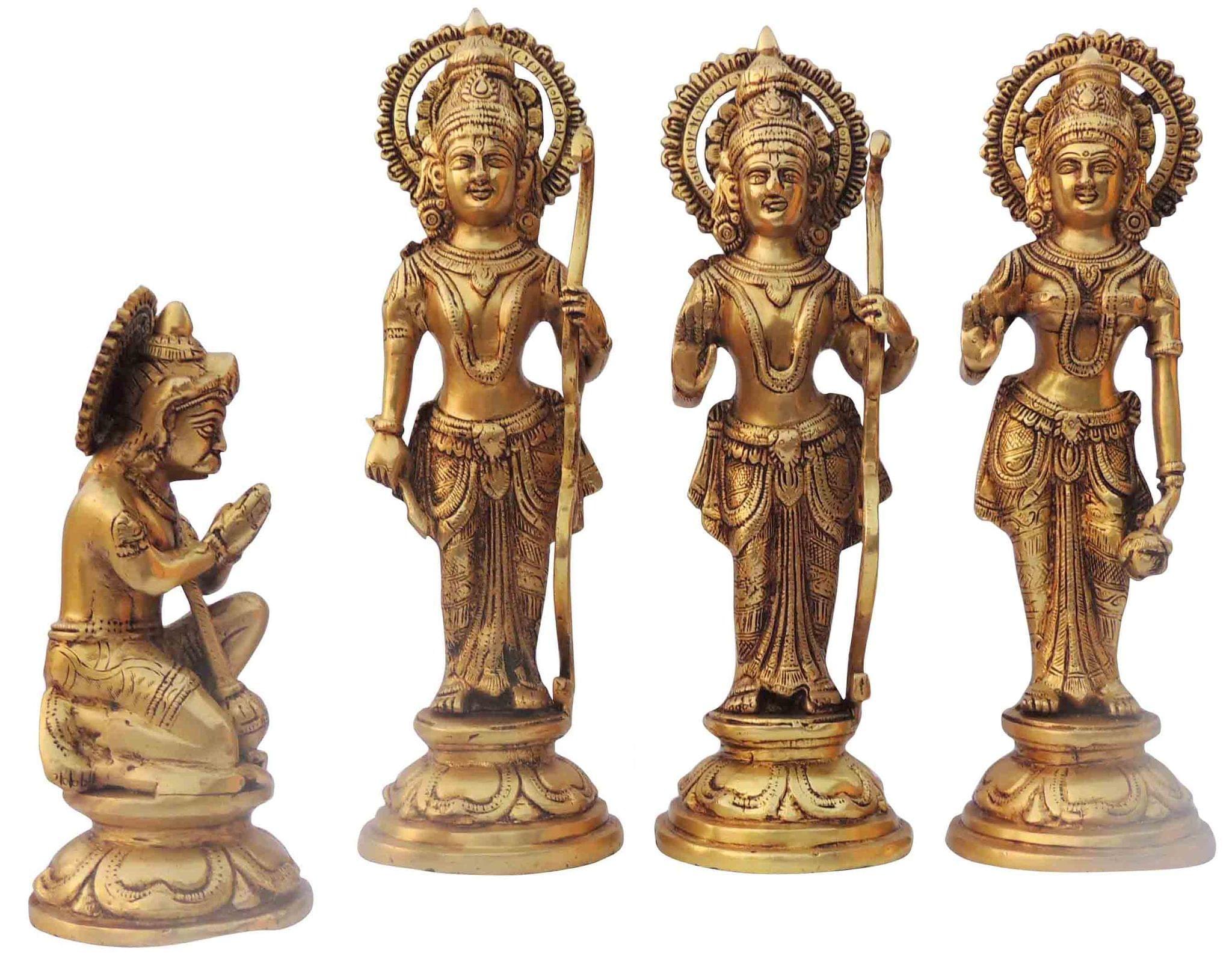 Brass Showpiece Ram God Idol Statue - 4*4*12.5 Inch (BS1395 H)