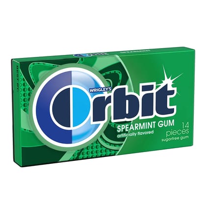 Orbit Spearmint Sugar Free Chewing Gum, 14 Pcs