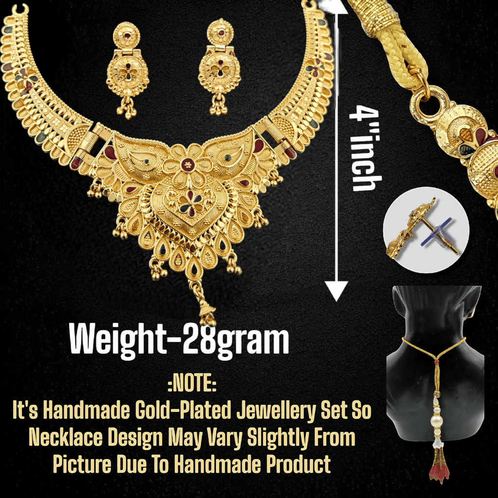Exquisite Gold-Plated Kundan Choker with Earrings
