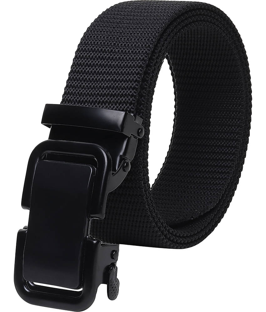 SILKSHOPPING - Black Nylon Men's Casual Belt ( Pack of 1 )