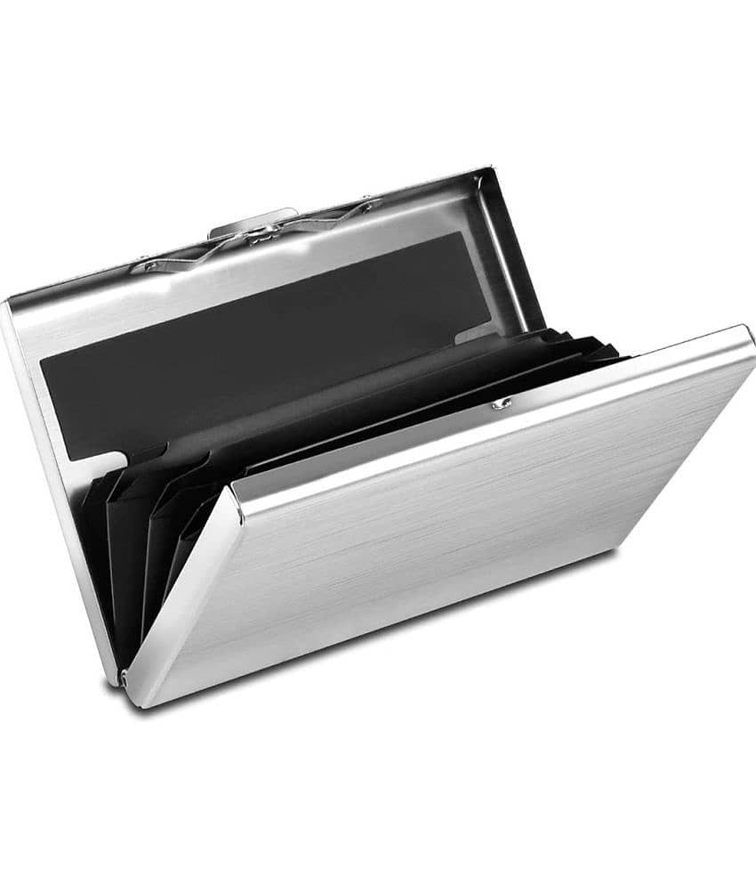 STC IMPORTED CREATION Silver Metallic Men's RFID Wallet ( Pack of 1 )