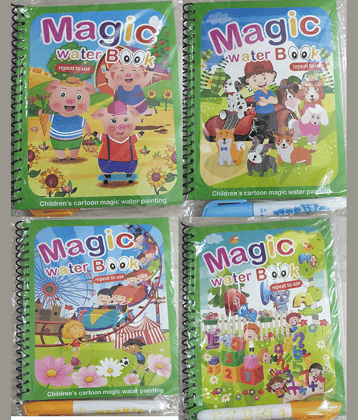 Childrens Cartoon Magic Water Painting Books - Water Magic Books - Set of 4 Books