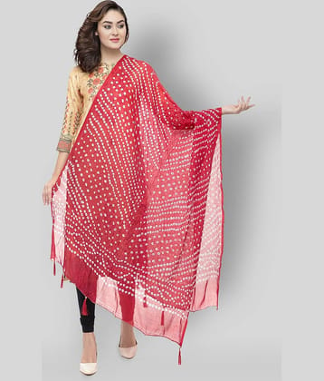 A R Silk Red Silk Self Dupatta - Single