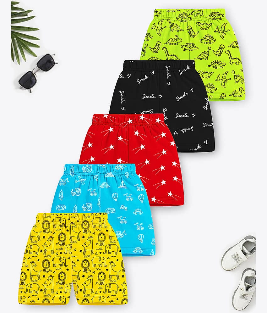 Trampoline Pack of 5 Cotton Shorts For Boys ( Multicolor 3 )
