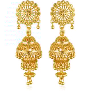 South Screw back alloy Gold plated Jhumki, Jhumka, Jhumkas Earring for Women and Girls VFJ1493ERG