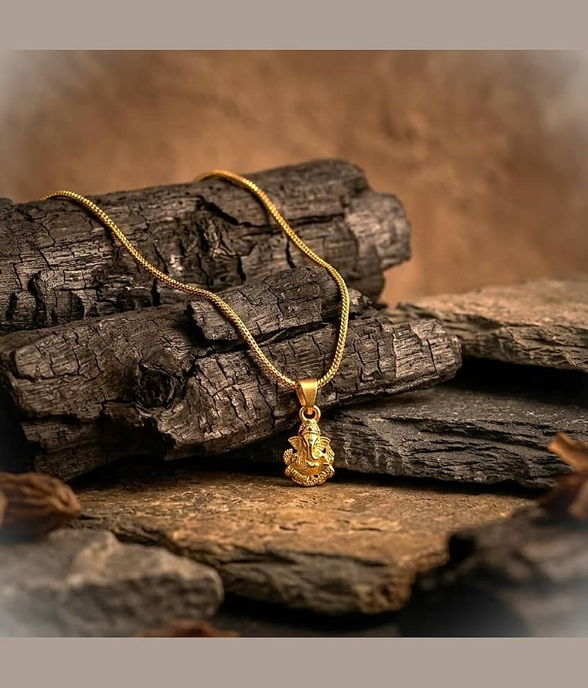 AKLINA Gold Religious Pendant With Chain ( Pack of 1 )