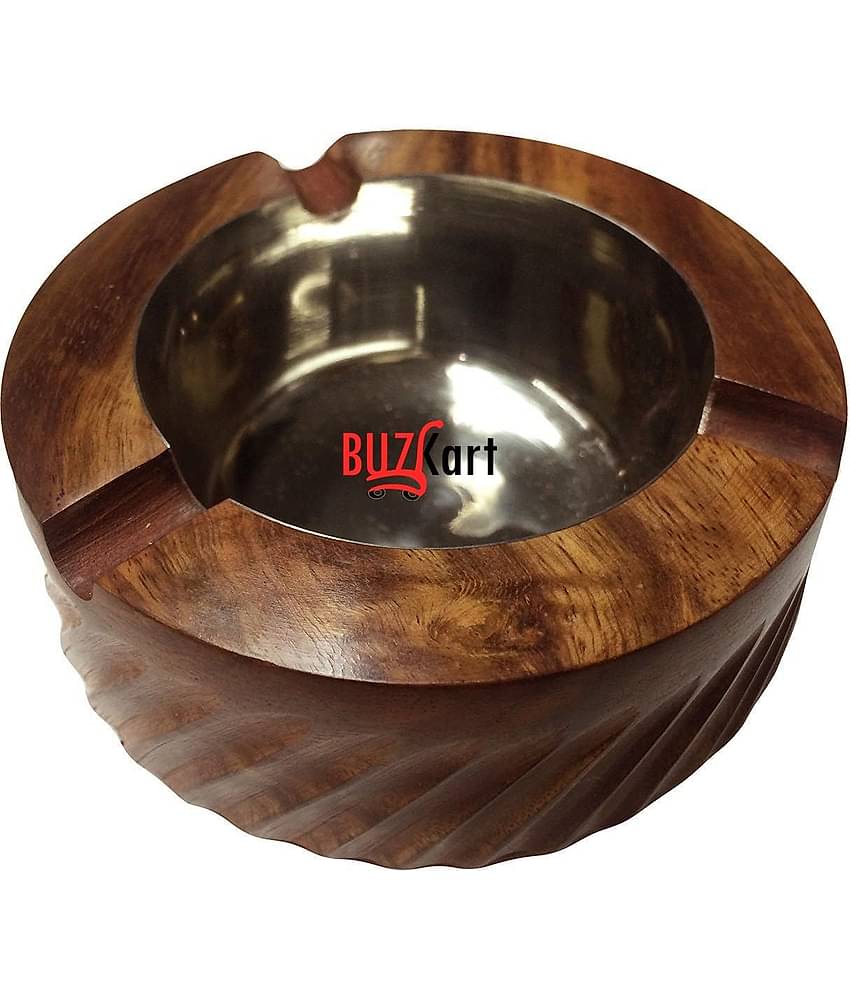 BuzyKart Wooden Premium Quality Antique Ashtray With Handcrafted design