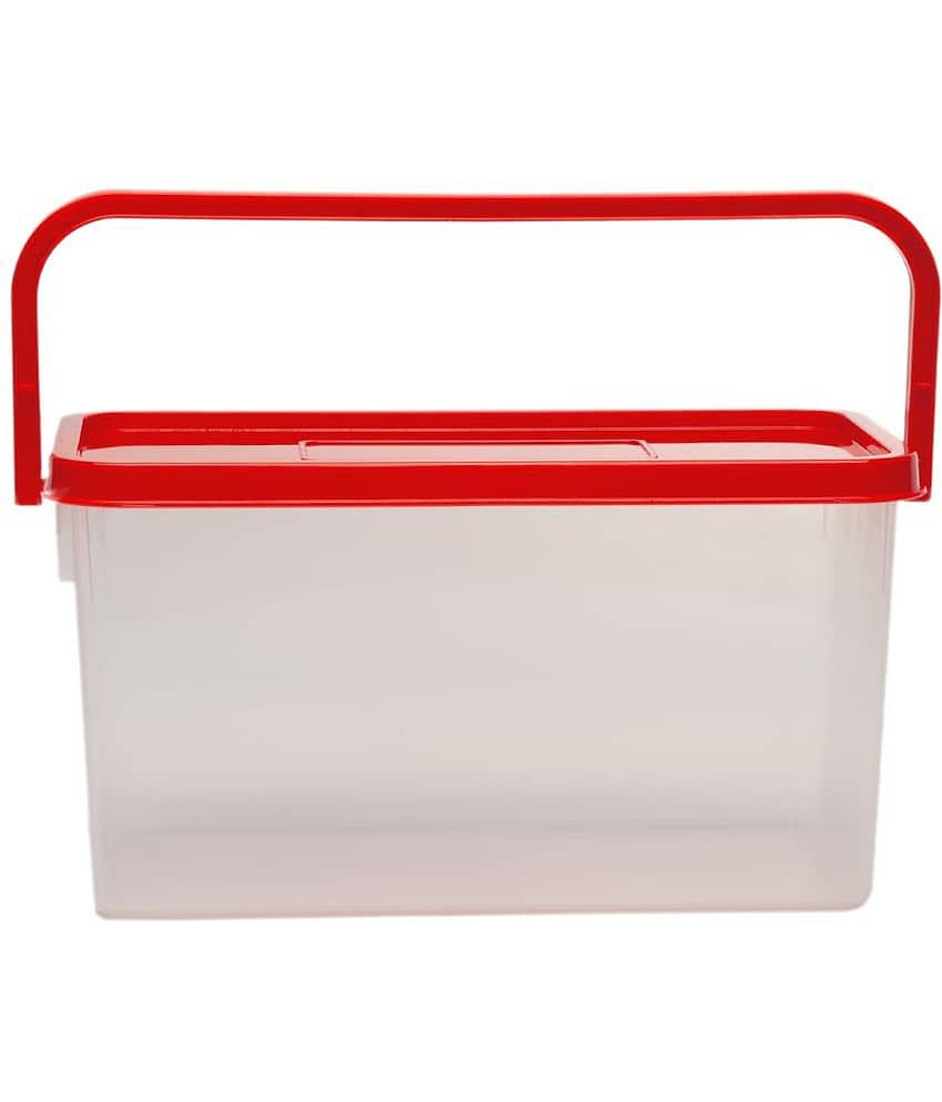 Generic Plastic Pick N Carry Multi-Purpose Round Food Container 3300ml, Red, (1U)