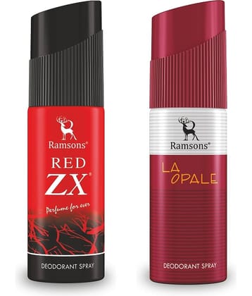 Ramsons - RED ZX & LA OPALE Deodorant Spray for Men 40ml each ( Pack of 2 )