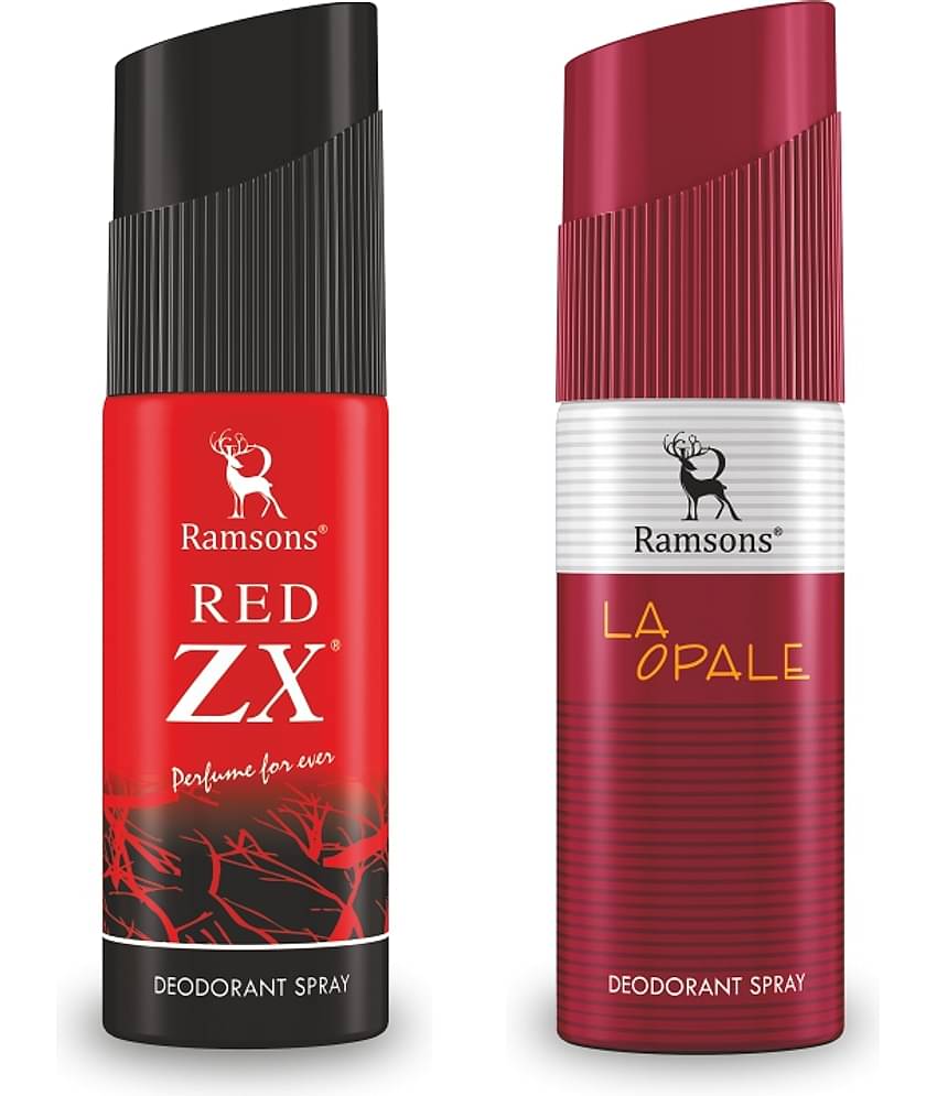 Ramsons - RED ZX & LA OPALE Deodorant Spray for Men 40ml each ( Pack of 2 )