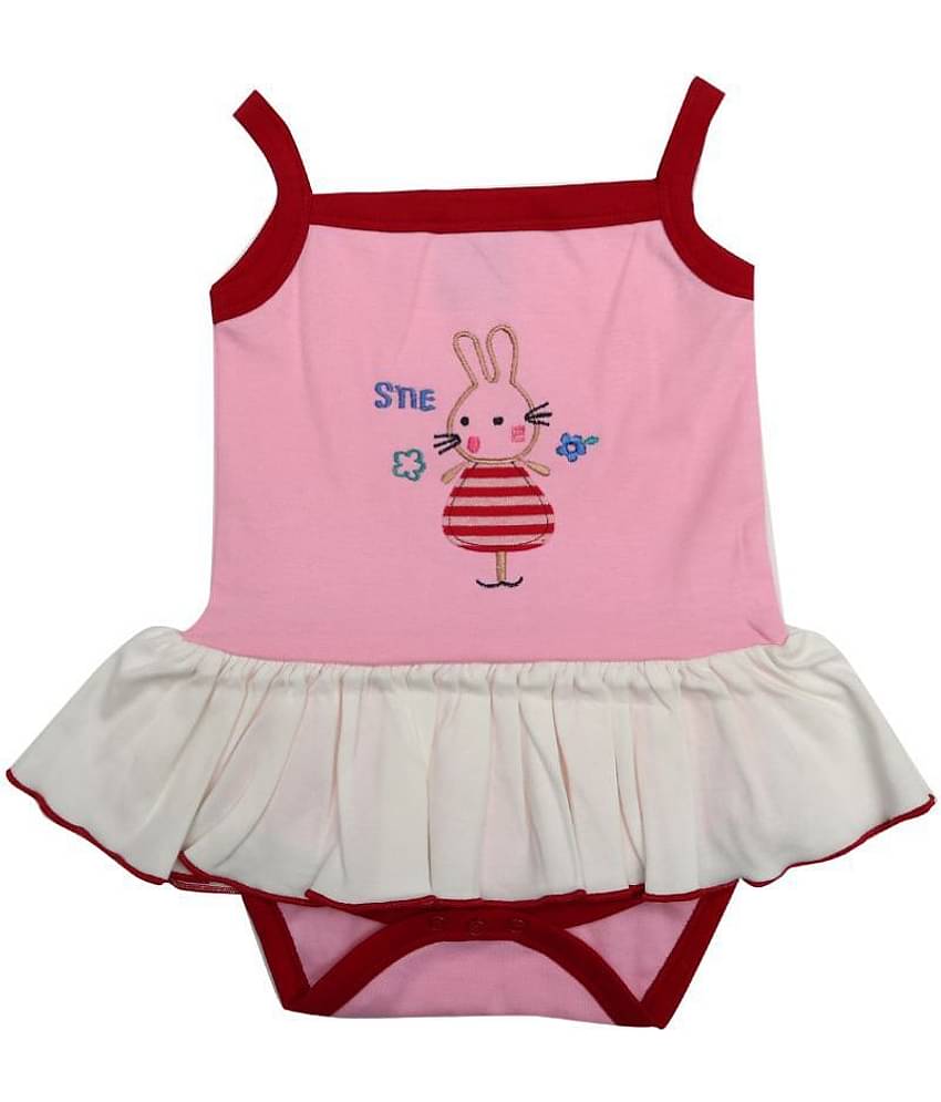 KABOOS Baby Girls Cotton Bodysuit ( Light Pink )