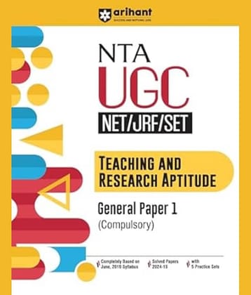 Arihant 2025 EDITION NTA UGC NET/JRF/SET Teaching And Research Aptitude General Paper | (Compulsory) | Solved Papers, and 5 Practice Sets