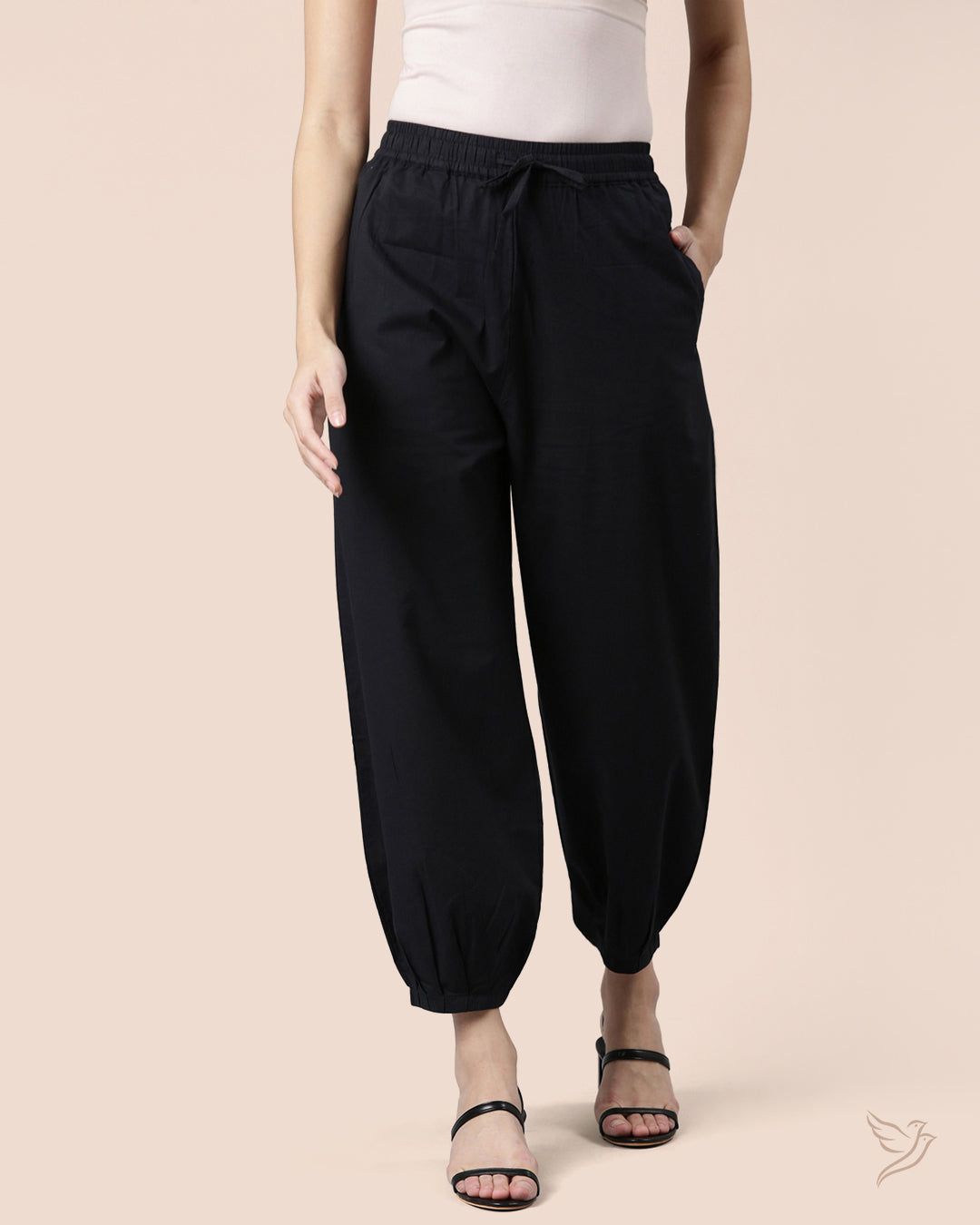 Pleated Pant - Black-S / Black