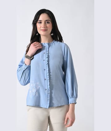 ALL WAYS YOU Women's Cotton Shirt Style Top ( Light Blue )