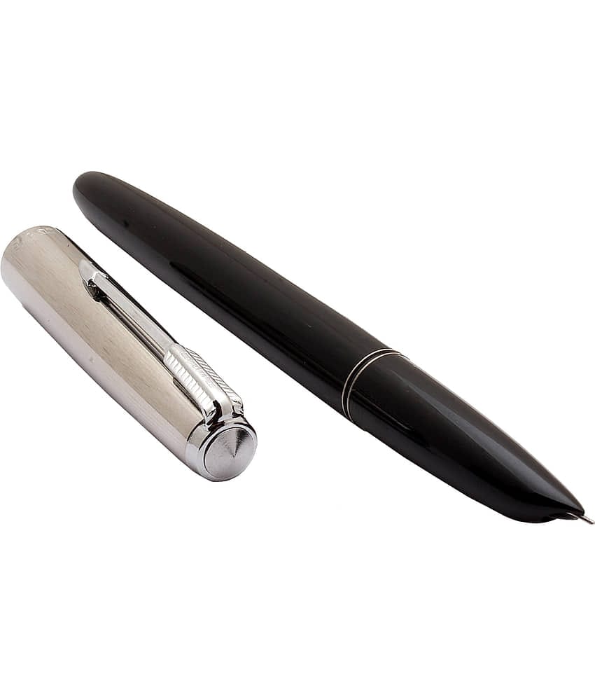 Hero 616 Aeromatic Fountain Pen Black With Stainless Steel Cap & Hooded Fine Nib