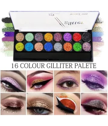 Adbeni Ultimate 16 Pigmented Glitter Eyeshadow Palette 60gm Easily Blendable Eye Makeup Shade-02