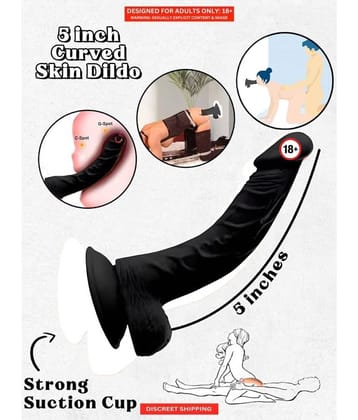 KAMAHOUSE PREMIUM QUALITY REALISTIC 5 INCH PINKHEAD CUR_VED STRONG SUCTION DILDO FOR WOMEN