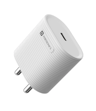 Portronics Adapto 35G - 35W Max Output GaN Charger, Type-C PD Wall Charger For MacBook Air, Phones, iPad, Tablets