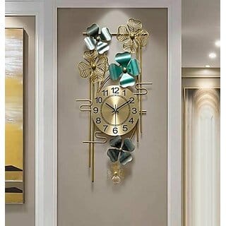 Amhomedecor Analog 97 cm X 47 cm Wall Clock (Multicolor, Without Glass, Standard)