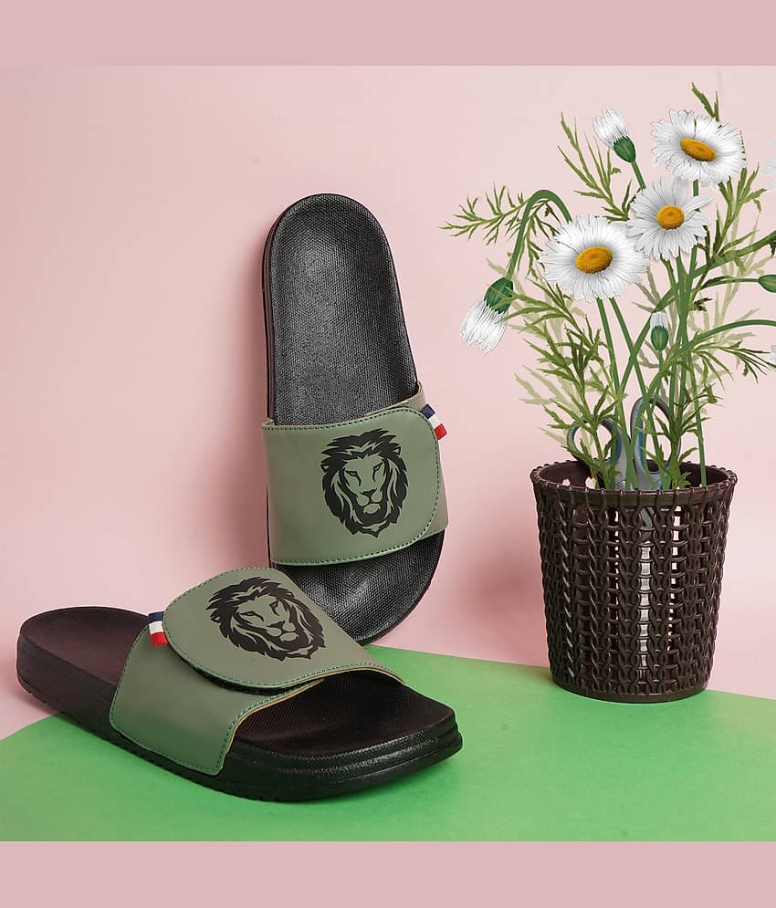 PERY PAO Olive Men's Slide Flip Flop