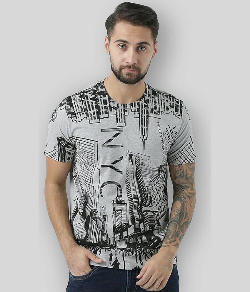 Huetrap Pack of 1 Cotton Regular Fit Men's T-Shirt ( Grey )