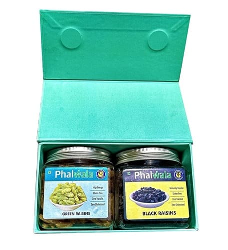Green Raisins & Black Raisins 400 Gms Gift Box of 2
