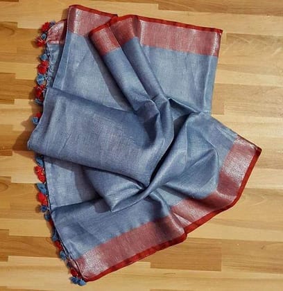 AWESOME LINEN COTTON PRINTED SAREE -1749