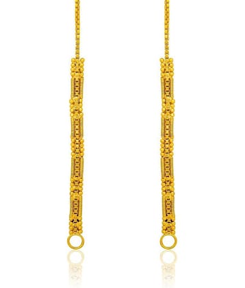 LUV FASHION Golden Jhumki Earrings ( Pack of 1 )