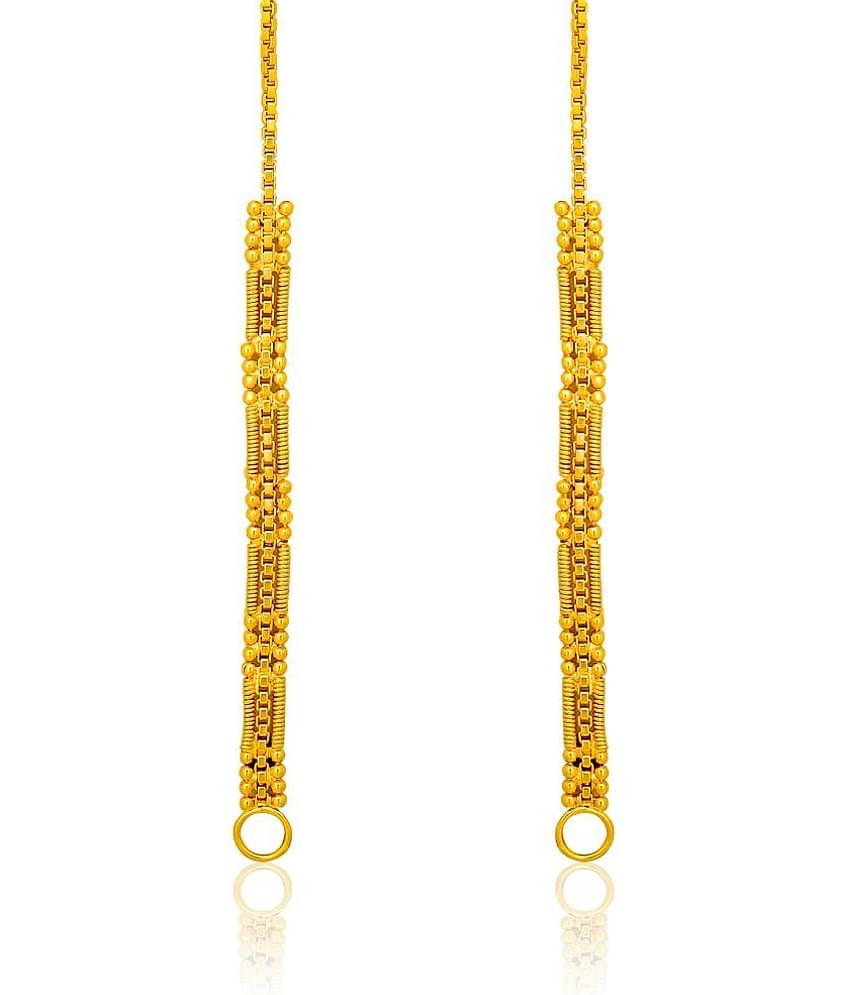 LUV FASHION Golden Jhumki Earrings ( Pack of 1 )