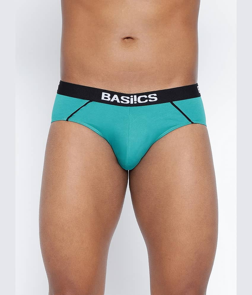 BASIICS By La Intimo Pack of 1 Cotton Blend Briefs For Men's ( Teal )