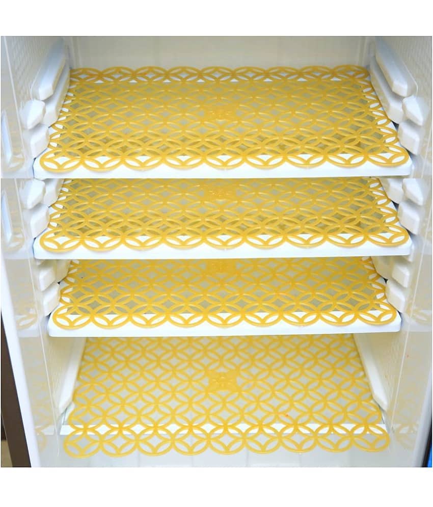 E-Retailer - Yellow PVC Fridge  Mats (Pack of 4)