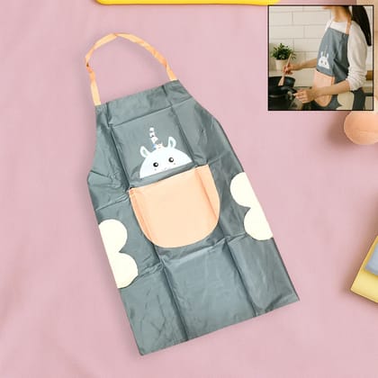 Kitchen Apron (Random Design & Color) (1 Pcs)