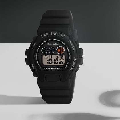 Carlington Kids Digital Watch for Boys and Girls Age 2 to 14 Years Pink Green Black Colour Band with Alarm and Date Display - CT_717