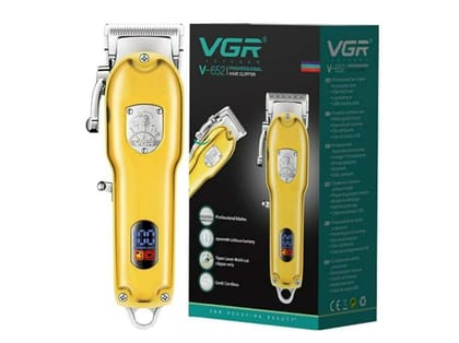 VGR V-652 Professional Salon Series Hair Clipper Trimmer 120 min Runtime 9 Length Settings (Gold)