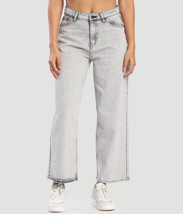 Bene Kleed Women's Baggy Fit Mid-Rise Jeans ( Light Grey )