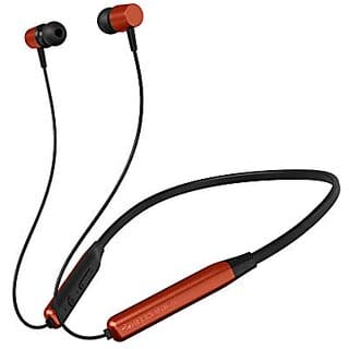 Zebronics Zeb-Lark Wireless in Ear Neckband Earphone with BT 5.0 Rapid Fast Charging Up to 17H Battery Life Dual Pairing Call Function Splash Proof Magnetic Earpiece (Orange)_490clone.