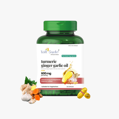 Voll Sante Turmeric, Ginger & Garlic Oil: Bottle of 30 Capsules-Buy 1