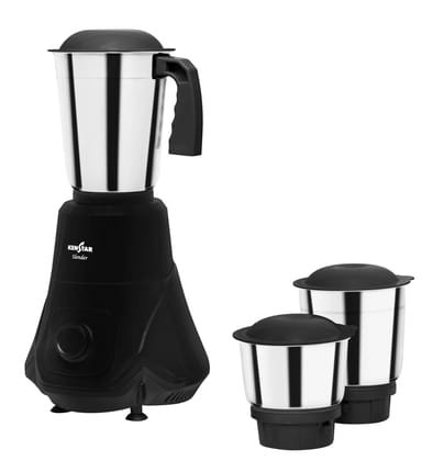 Kenstar SLENDER 3J Mixer Grinder | 3 Multipurpose Jars with High Power Motor | 500 W | Black Kenstar SLENDER 3J Mixer Grinder | 3 Multipurpose Jars with High Power Motor | 500 W | Black - BLACK / 3 Jars
