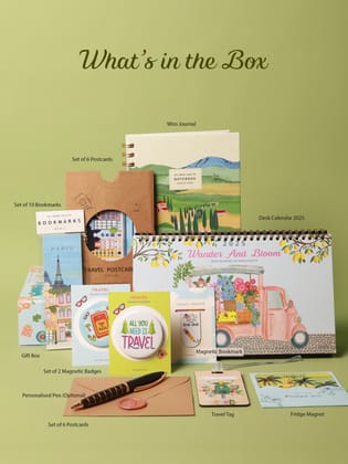 Miles And Memories Gift Hamper-Wander and Bloom Desk Calendar 2025